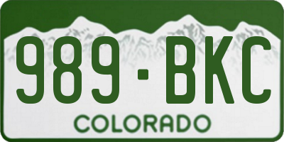 CO license plate 989BKC