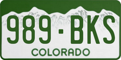 CO license plate 989BKS