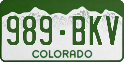 CO license plate 989BKV