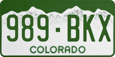 CO license plate 989BKX