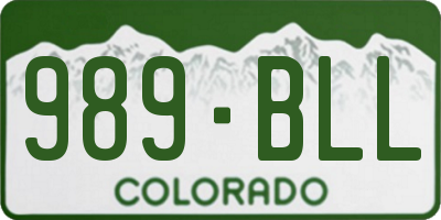 CO license plate 989BLL