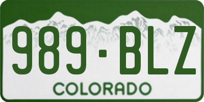 CO license plate 989BLZ