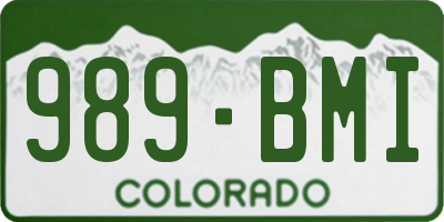 CO license plate 989BMI