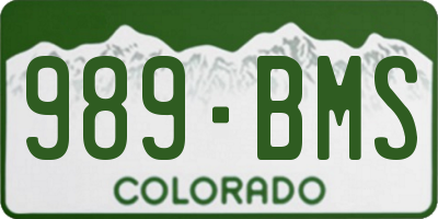 CO license plate 989BMS