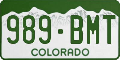 CO license plate 989BMT