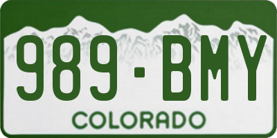 CO license plate 989BMY