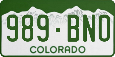 CO license plate 989BNO