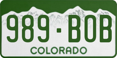 CO license plate 989BOB