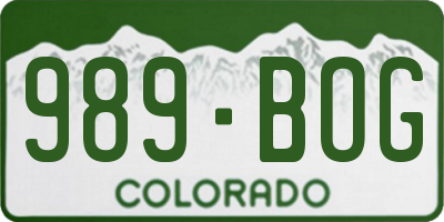 CO license plate 989BOG