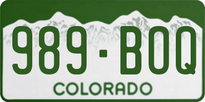 CO license plate 989BOQ