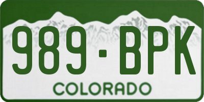 CO license plate 989BPK