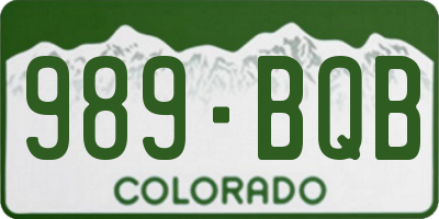 CO license plate 989BQB