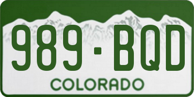 CO license plate 989BQD