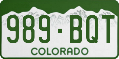 CO license plate 989BQT