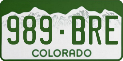 CO license plate 989BRE
