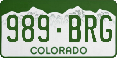 CO license plate 989BRG