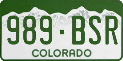 CO license plate 989BSR