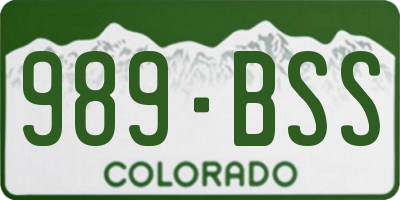 CO license plate 989BSS