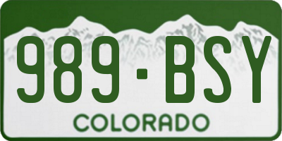 CO license plate 989BSY