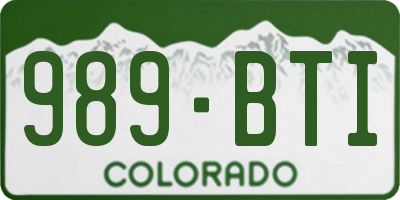 CO license plate 989BTI
