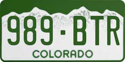 CO license plate 989BTR