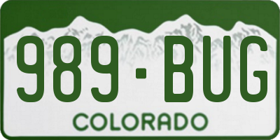 CO license plate 989BUG