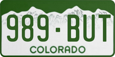 CO license plate 989BUT