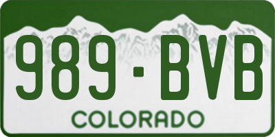 CO license plate 989BVB