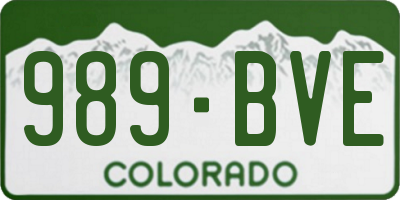 CO license plate 989BVE