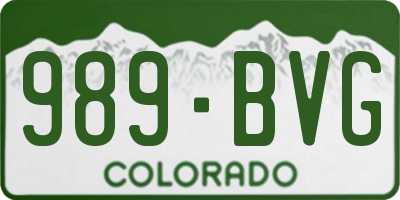 CO license plate 989BVG