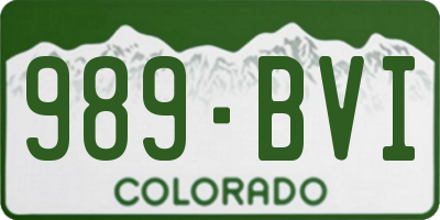 CO license plate 989BVI