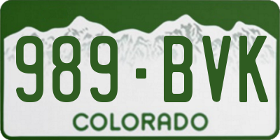 CO license plate 989BVK
