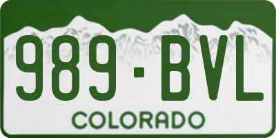 CO license plate 989BVL