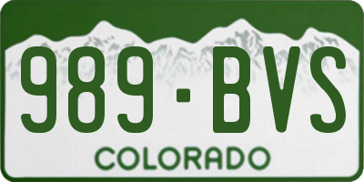 CO license plate 989BVS