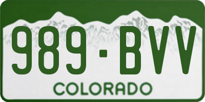 CO license plate 989BVV