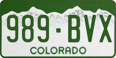 CO license plate 989BVX