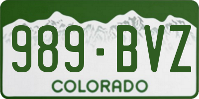 CO license plate 989BVZ