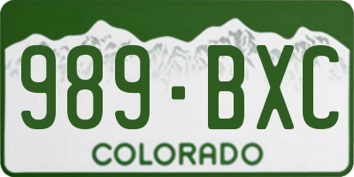 CO license plate 989BXC