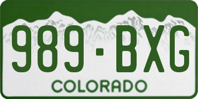 CO license plate 989BXG