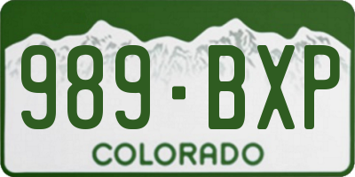 CO license plate 989BXP