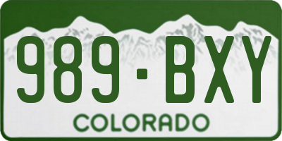 CO license plate 989BXY
