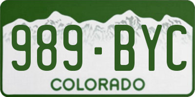 CO license plate 989BYC