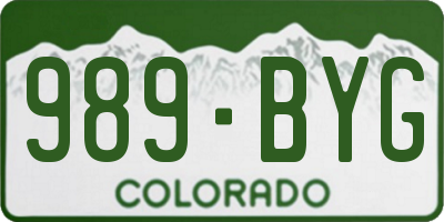 CO license plate 989BYG
