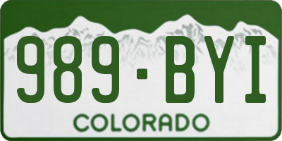 CO license plate 989BYI