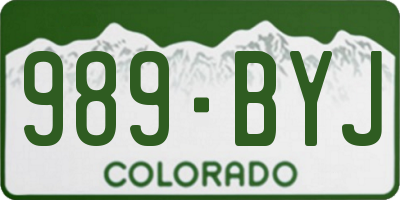 CO license plate 989BYJ