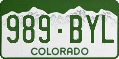 CO license plate 989BYL