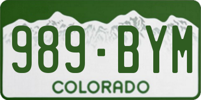 CO license plate 989BYM