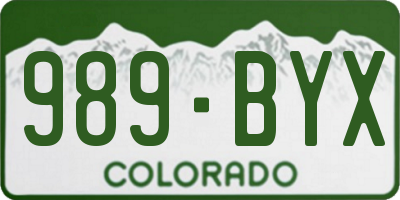 CO license plate 989BYX