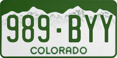 CO license plate 989BYY