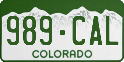 CO license plate 989CAL
